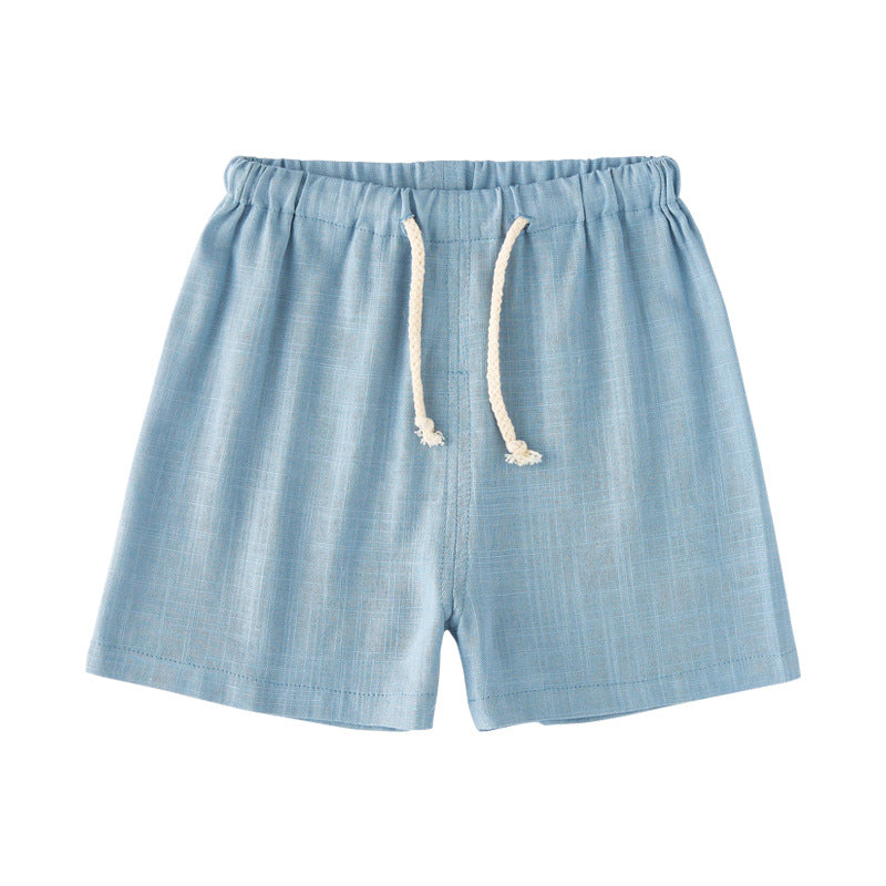 Children Breathable Drawstring Waist Linen Pants WT620