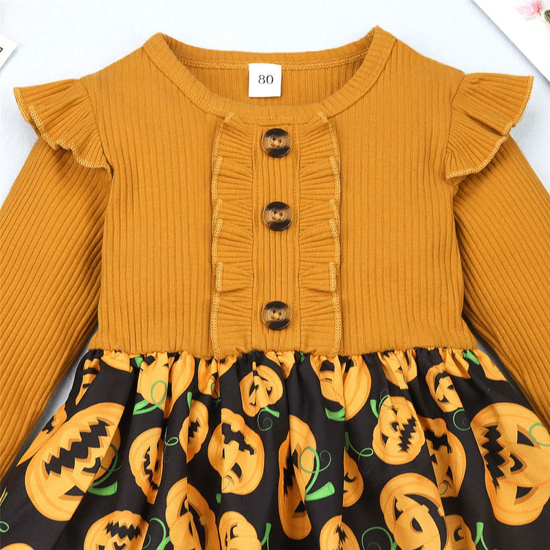 Halloween Dress Patchwork Pit Striped Dresses GH02