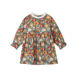 100% Cotton Flower Long Sleeves  A-Line Skirt for Girls GH41