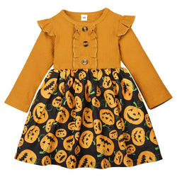 Halloween Dress Patchwork Pit Striped Dresses GH02