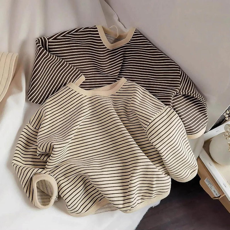 Spring Autumn New Children's Clothing Striped Sweatshirt WTC52