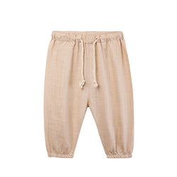 Children Breathable Drawstring Waist Linen Pants WT620