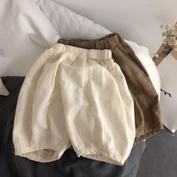 Children's Retro  Linen Knee Length Casual Loose Pants WT040