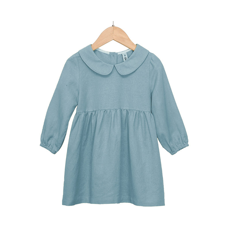 Summer Cotton Linen Doll Collar Baby Princess Dress