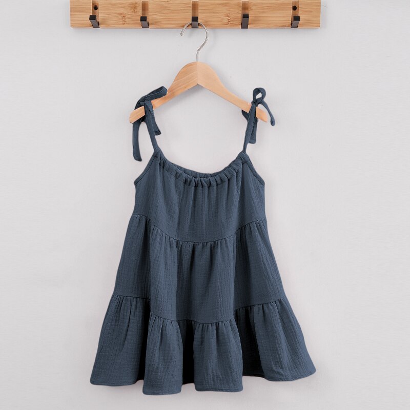 Children's Sleeveless Casual Loose Layered Ruffle Dresses TZ66