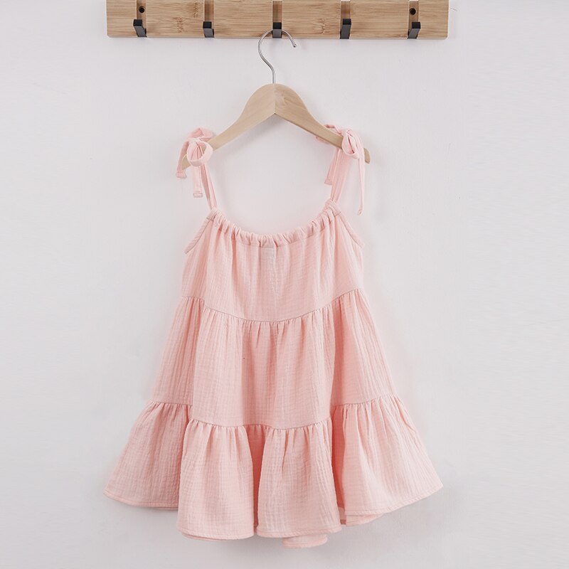 Children's Sleeveless Casual Loose Layered Ruffle Dresses TZ66