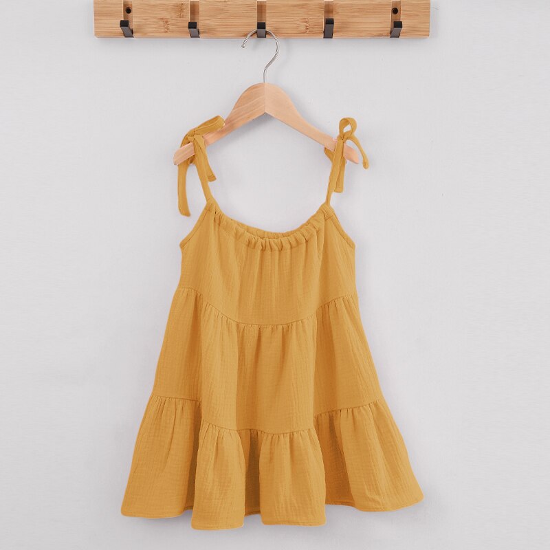 Children's Sleeveless Casual Loose Layered Ruffle Dresses TZ66