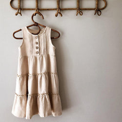 Girls New Beach Style Ruffled Casual Sleeveless Suspender Dresses TZP16-(Hand Made)