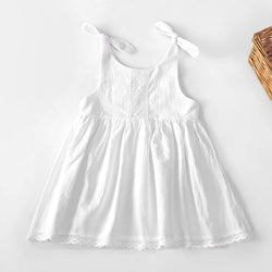 Girls Cotton And Linen Lace Princess Dress WT011