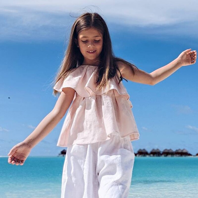 Casual Breathable Boho Beach T-shirts Young Girl Clothes TZ040