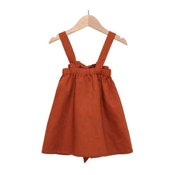 Girls Cotton-Linen Back Suspender Dress TZ35