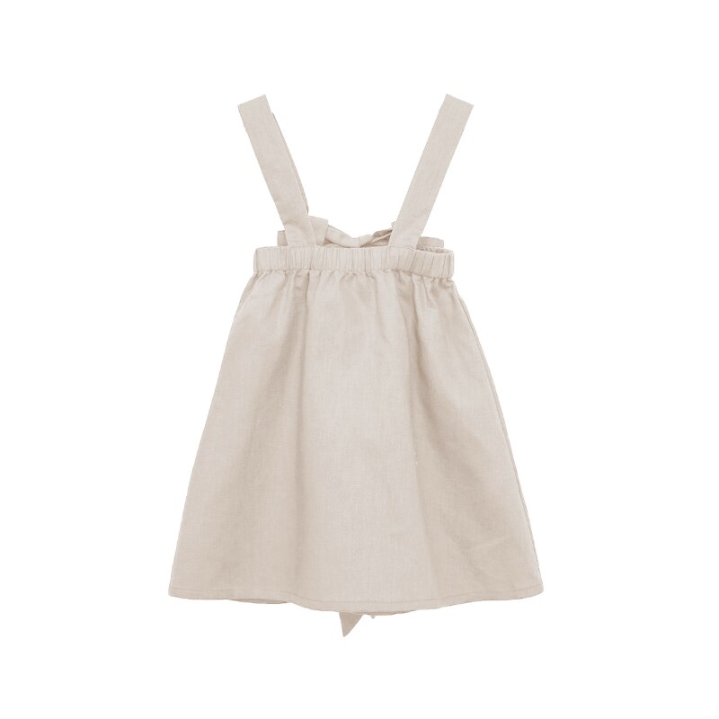 Girls Cotton-Linen Back Suspender Dress TZ35