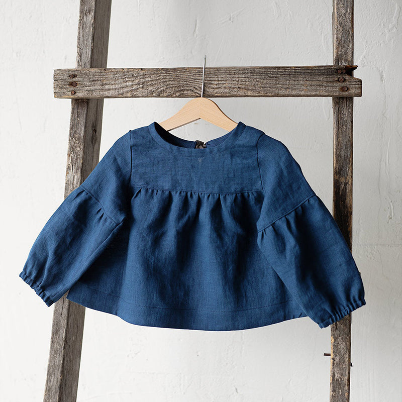 Girls Linen Blouses  Bow Girl Forest Cotton And Linen Long-Sleeve Shirts TZ45