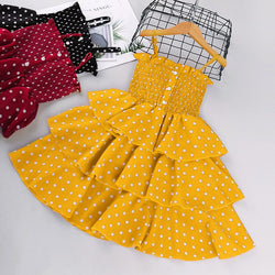 Girls New Polka Dot Layered Dress WT603