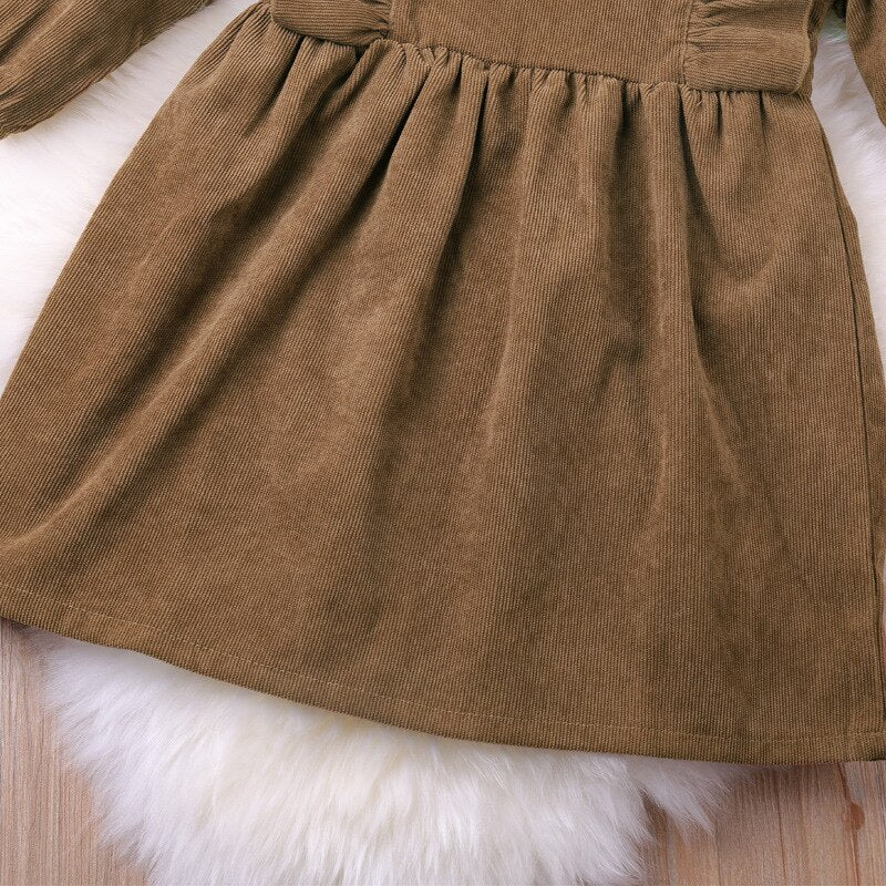 Autumn Winter New Girls Casual Cotton Long-Sleeve A-Line Dresses WTA56