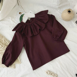 Girls' Round Neck Ruffle Blouse WT312