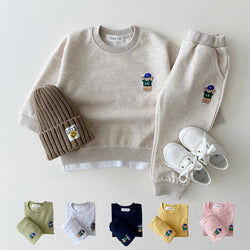 Boys Girls Clothes Bear Sweatshirt+Jogger Pants Set GH54