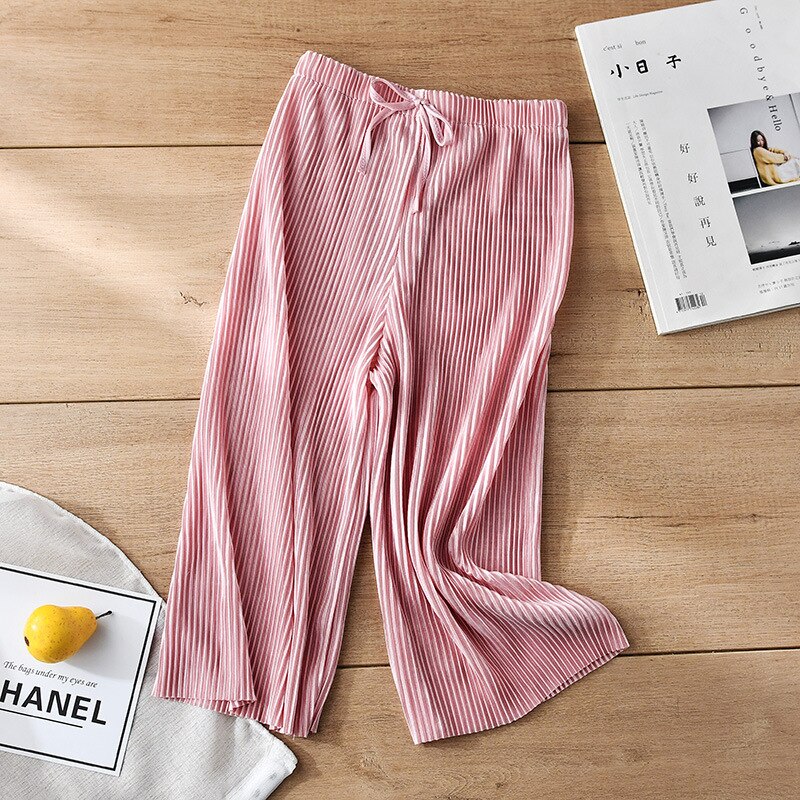 Summer Girl Kids Loose Casual Chiffon Ankle Length Pants Trousers WTP04