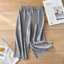 Summer Girl Kids Loose Casual Chiffon Ankle Length Pants Trousers WTP04