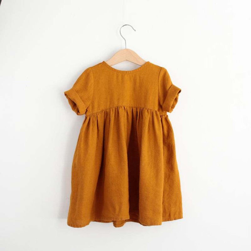 New Girls Casual Short-Sleeve Pleated Dresses WT016
