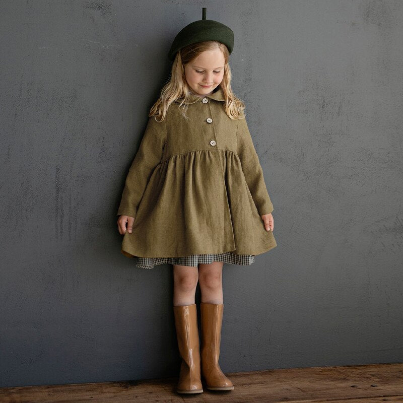 Children's Mori Loose Long-Sleeved Ruffled Doll Collar Dress Jackets TZ177