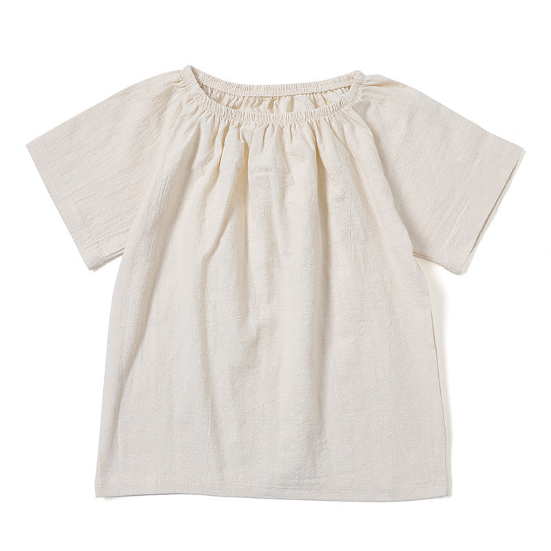 Summer Girls Casual Comfortable Round Neck Short-Sleeve T-Shirts Top WT030