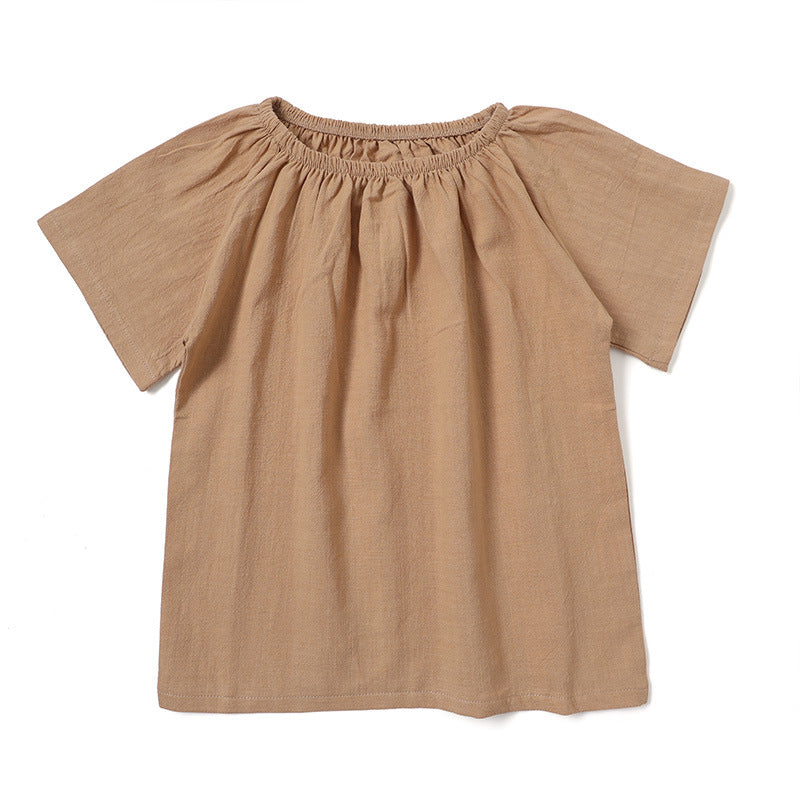 Summer Girls Casual Comfortable Round Neck Short-Sleeve T-Shirts Top WT030