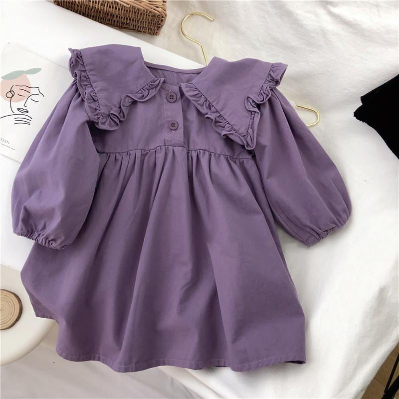 Spring Autumn Girls Cotton Long-Sleeved Dress WTA57