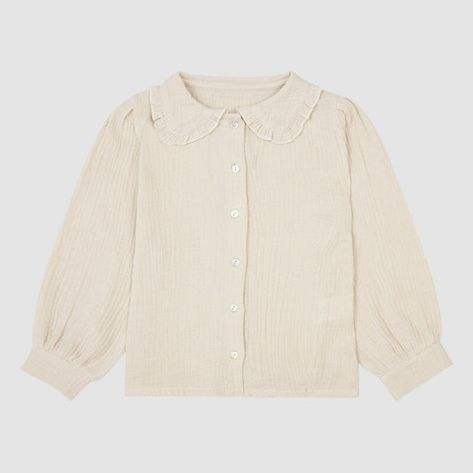 Spring Autumn New Long Sleeve Frilled Collar Girls Shirt TZP05-(Hand Made)