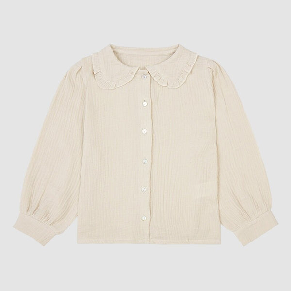 Spring Autumn New Long Sleeve Frilled Collar Girls Shirt TZP05-(Hand Made)