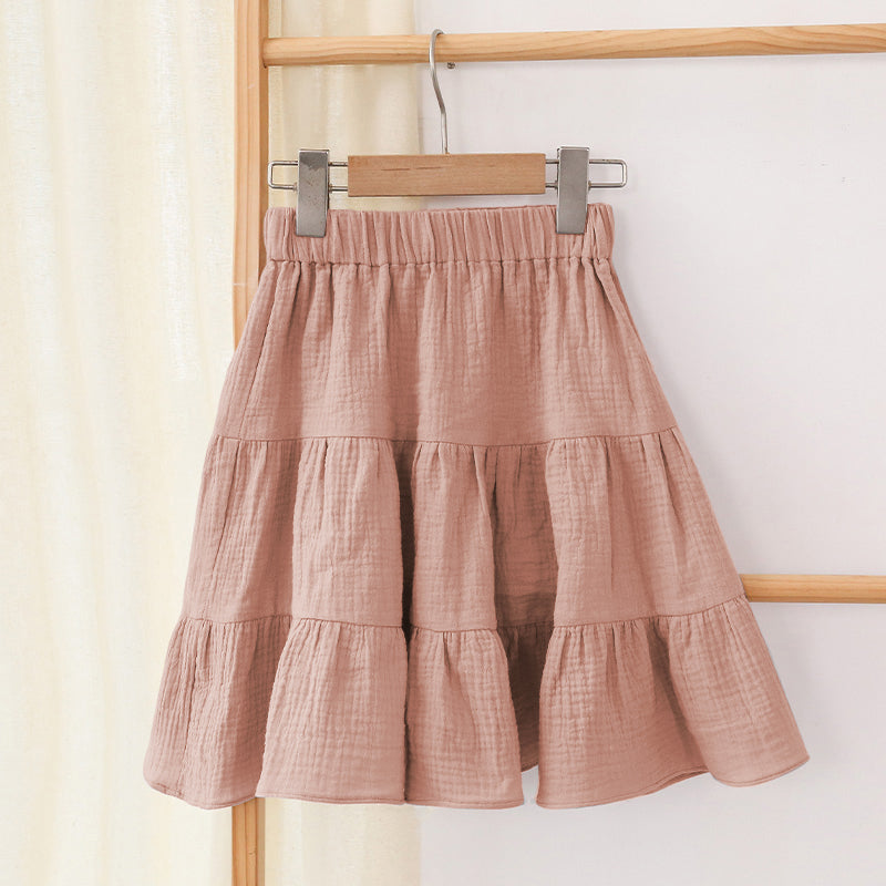 Summer Girls  Ruffle Skirt Casual Loose Knee-Length Skirts TZ70