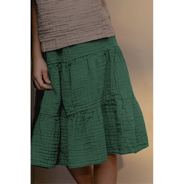 Summer Girls  Ruffle Skirt Casual Loose Knee-Length Skirts TZ70