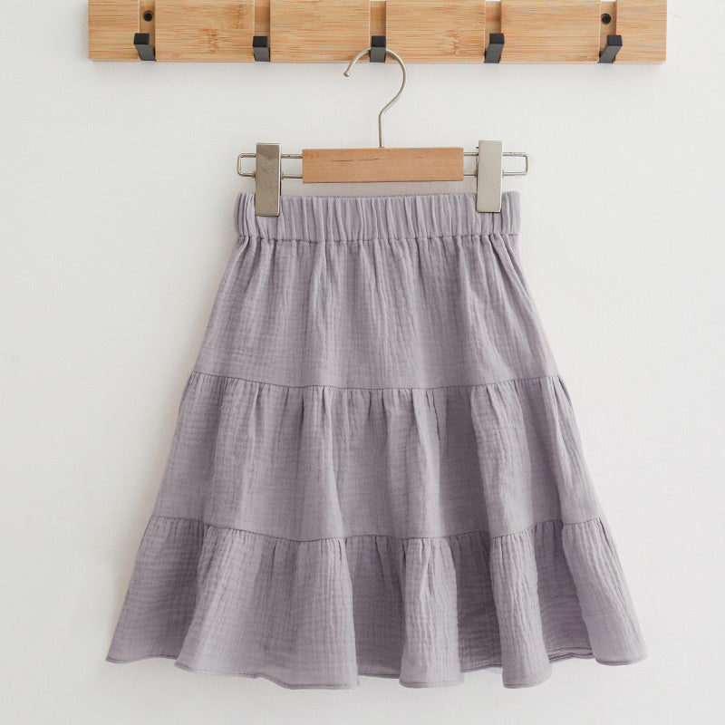 Summer Girls  Ruffle Skirt Casual Loose Knee-Length Skirts TZ70