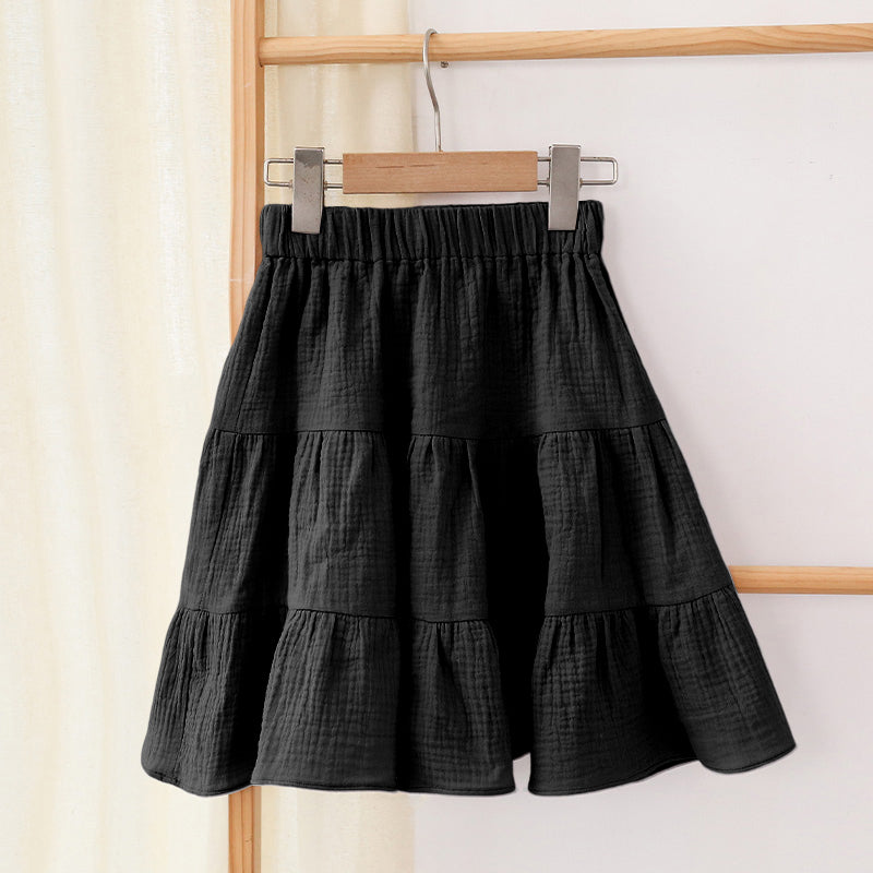 Summer Girls  Ruffle Skirt Casual Loose Knee-Length Skirts TZ70