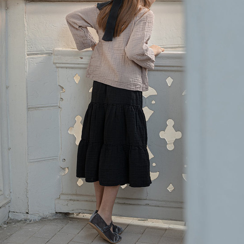 Summer Girls  Ruffle Skirt Casual Loose Knee-Length Skirts TZ70
