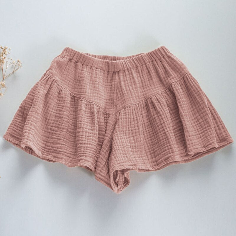 Girls Casual Ruffle Boho Flowy Loose Shorts TZ111