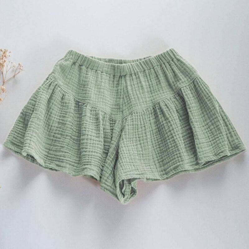 Girls Casual Ruffle Boho Flowy Loose Shorts TZ111