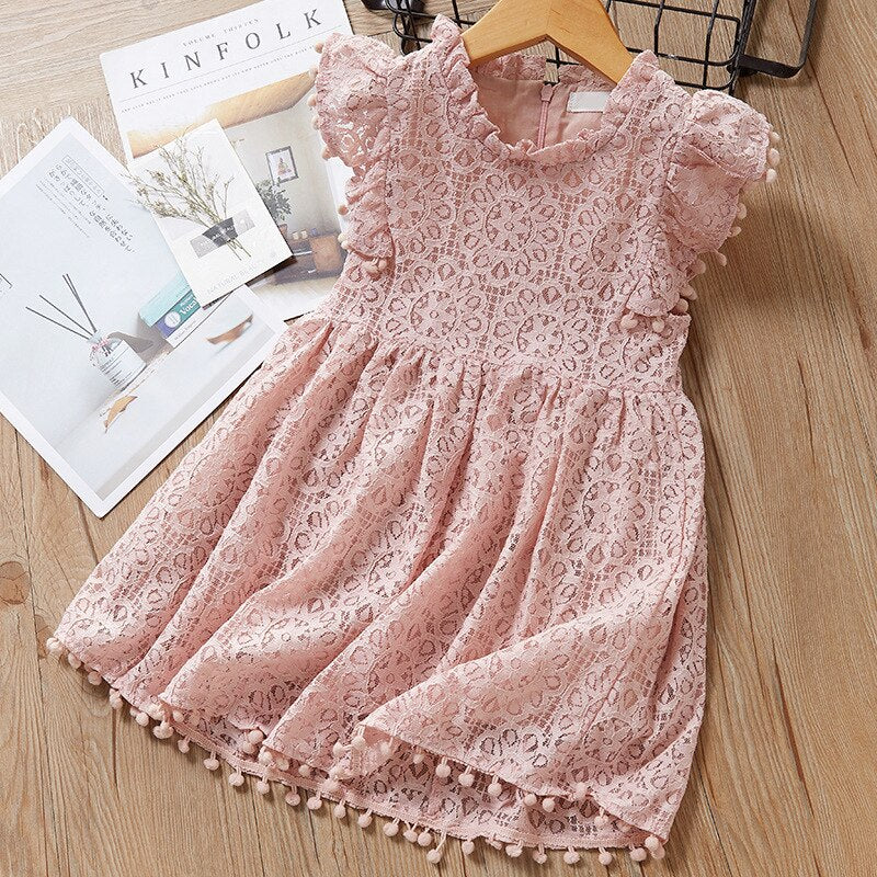 Children's Lace Cutout Lace Dress 223171KLG